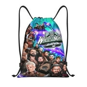 Wwe Drawstring Bag Sports Fitness Bag Waterproof Rope Bag For Training Traveling Hiking Gym Sackpack String Bag For Women Men Small